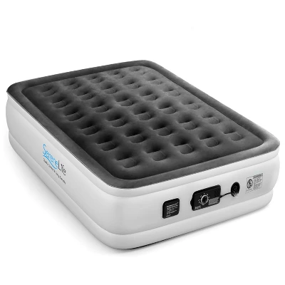 SereneLife Full Size Inflatable Premium Airbed Flocked PVC Mattress For Travel & Camping W/ Internal AC Pump, Storage Bag, & 2 Repair Patches (2 Pack) 3 SereneLife Full Size Inflatable Premium Airbed Flocked PVC Mattress For Travel & Camping W/ Internal AC Pump, Storage Bag, & 2 Repair Patches (2 Pack)