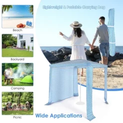 Costway 6.6' X 6.6' Foldable Beach Cabana Easy-Setup Beach Canopy W/ Carry Bag NavyBlue -OUTSUNNY Shop GUEST ed0bd545 b41b 4362 8cb4 6853529f00eb