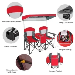 Costway Portable Folding Camping Canopy Chairs W/ Cup Holder Cooler Outdoor Red -OUTSUNNY Shop GUEST edc8540a f66e 46f9 b328 75051ff8aabe