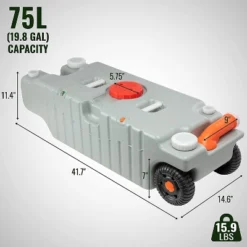 Hike Crew RV Water Tank, 19.8 Gal. Portable RV Waste Holding Tank