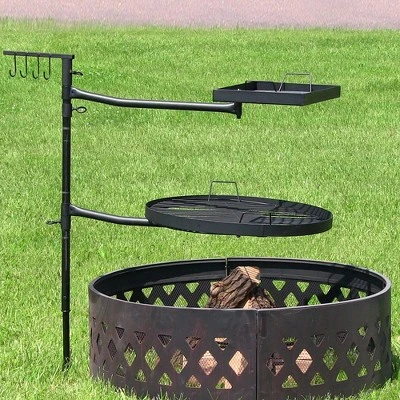 Sunnydaze Decor Sunnydaze Outdoor Camping Or Backyard Steel Adjustable Cooking Grilling Fire Pit BBQ Stake With 2 Swivel Swing Grates 13 Sunnydaze Decor Sunnydaze Outdoor Camping Or Backyard Steel Adjustable Cooking Grilling Fire Pit BBQ Stake With 2 Swivel Swing Grates - Image 11