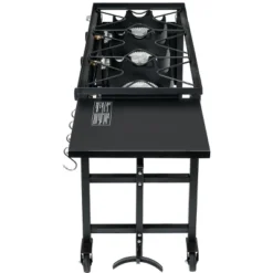 Barton 87,000 BTU 3-Burner Outdoor Propane Grill Camp Stove Side Table W/ Wheel (4) Hook Utensil Holder, Black -OUTSUNNY Shop GUEST f18a25bf fef3 42ee 9b28 e98bbaa60b5d