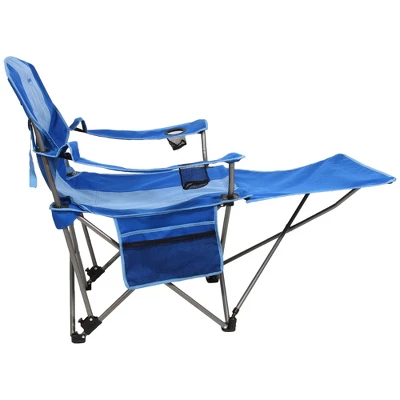 Kamp-Rite Outdoor Folding Tailgate Or Camping Lounge Chair With 2 Cupholders, Side Pocket, And Detachable Footrest, Blue (2 Pack) 6 Kamp-Rite Outdoor Folding Tailgate Or Camping Lounge Chair With 2 Cupholders, Side Pocket, And Detachable Footrest, Blue (2 Pack) - Image 4