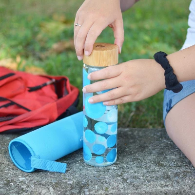 GROSCHE VENICE Eco-Friendly Glass Water Bottle With Bamboo Lid & Protective Sleeve 3 GROSCHE VENICE Eco-Friendly Glass Water Bottle With Bamboo Lid & Protective Sleeve