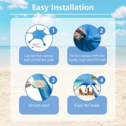 Costway 20 X 20 FT Beach Sunshade Canopy UPF50+ With Carry Bag & 8 Sandbags & Shovel -OUTSUNNY Shop GUEST f3c71adb 81cc 4794 b4b8 4a5adca0c42f