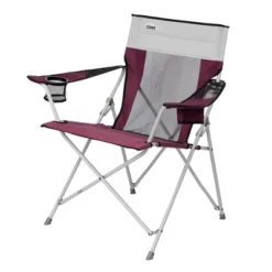 CORE Set Of 2 300-Pound Capacity Polyester Padded Arm Chair With Carry Bag & 14 X 9-Foot 9-Person Cabin Tent W/7 Windows & 1 Door, Wine Red