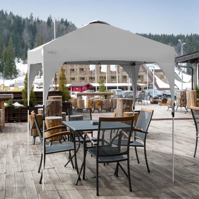 Tangkula Pop-up Canopy Tent 6.6’ X 6.6’ Height Adjustable Commercial Instant Canopy W/ Portable Roller Bag Blue/ White/ Grey 6 Tangkula Pop-up Canopy Tent 6.6’ X 6.6’ Height Adjustable Commercial Instant Canopy W/ Portable Roller Bag Blue/ White/ Grey - Image 4