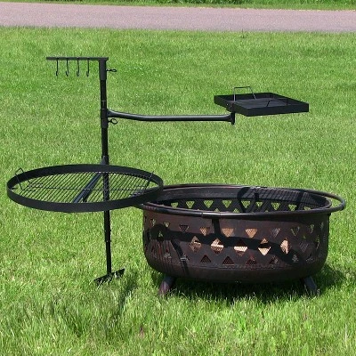 Sunnydaze Decor Sunnydaze Outdoor Camping Or Backyard Steel Adjustable Cooking Grilling Fire Pit BBQ Stake With 2 Swivel Swing Grates 10 Sunnydaze Decor Sunnydaze Outdoor Camping Or Backyard Steel Adjustable Cooking Grilling Fire Pit BBQ Stake With 2 Swivel Swing Grates - Image 8