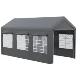 Outsunny 10' X 20' Carport & Party Tent, Height Adjustable Portable Garage With Mesh Windows For Parties, Wedding And Events -OUTSUNNY Shop GUEST fb8530fb faba 4c4f b010 3dbee691ec3c