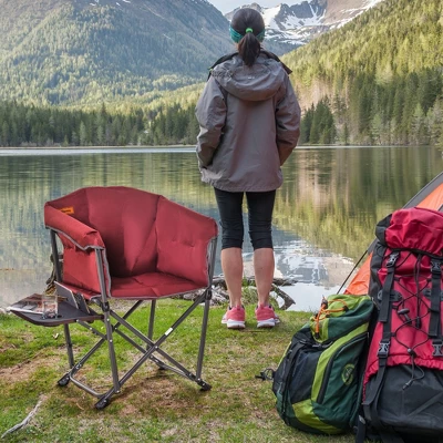 Outsunny Outdoor Director Chair, Folding Camping Chair With Thick Padded, Side Table And Heavy Duty Frame For Camping, Picnic, Beach, Hiking, Travel 4 Outsunny Outdoor Director Chair, Folding Camping Chair With Thick Padded, Side Table And Heavy Duty Frame For Camping, Picnic, Beach, Hiking, Travel - Image 2