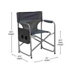 Emma And Oliver Canvas Folding Director's Chair With Accent Trim, Steel Tube Frame-Integrated Folding Side Table With Cupholders -OUTSUNNY Shop GUEST feb8a2bb e73d 4c7f 8725 9feeccd160a7