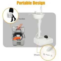 Costway Outdoor Wash Sink And Potable Toilet Set 4.5 Gallon Sink & 5.3 Gallon Toilet -OUTSUNNY Shop GUEST ffd9dd46 bcf3 4088 bd38 ced15bfa7365